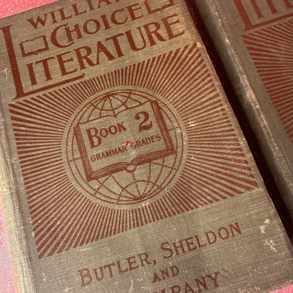 Antique 1898 Williams’ Choice Literature Books 1 & 2 | Vintage School Readers